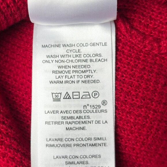 Ralph Lauren - Thermal Knit Cowl Neck Red Sweater - 100% Cotton (Size: M) - Picture 7 of 7